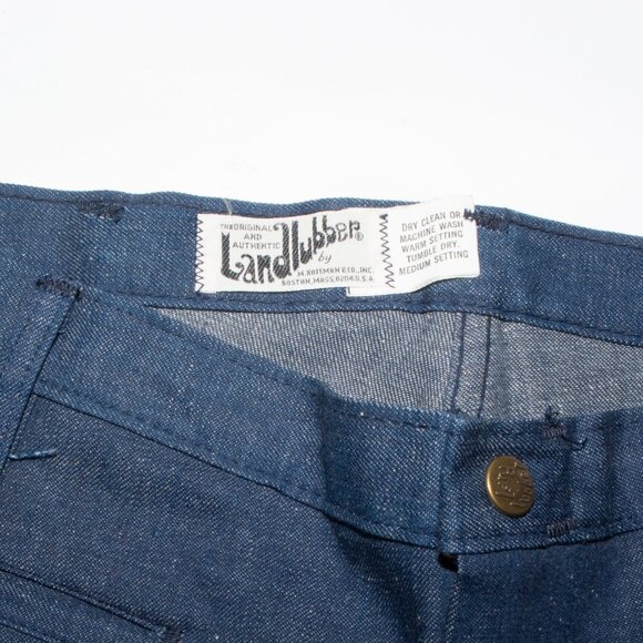 Vintage 70s USA Made Land Lubber Denim Lo-Cut Big Bell Bottom Jeans 34x31.5 NOS - Picture 5 of 5